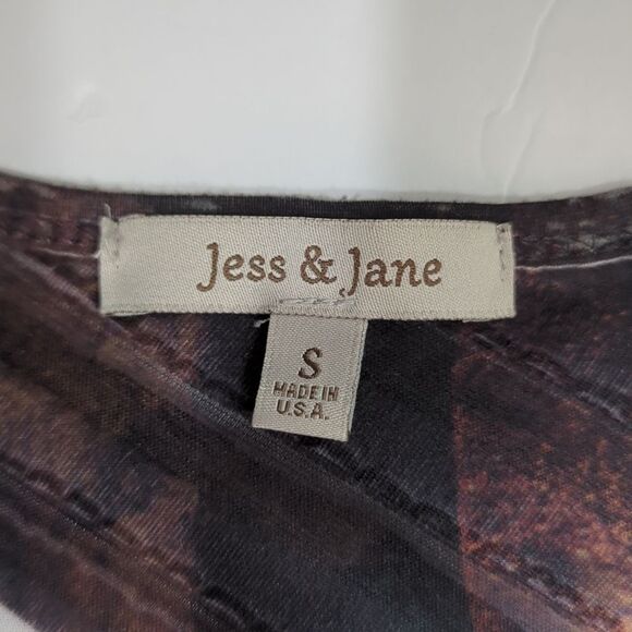 Jess & Jane Top Womens Small Multicolor Sublimation Ruffle Art - Picture 5 of 8